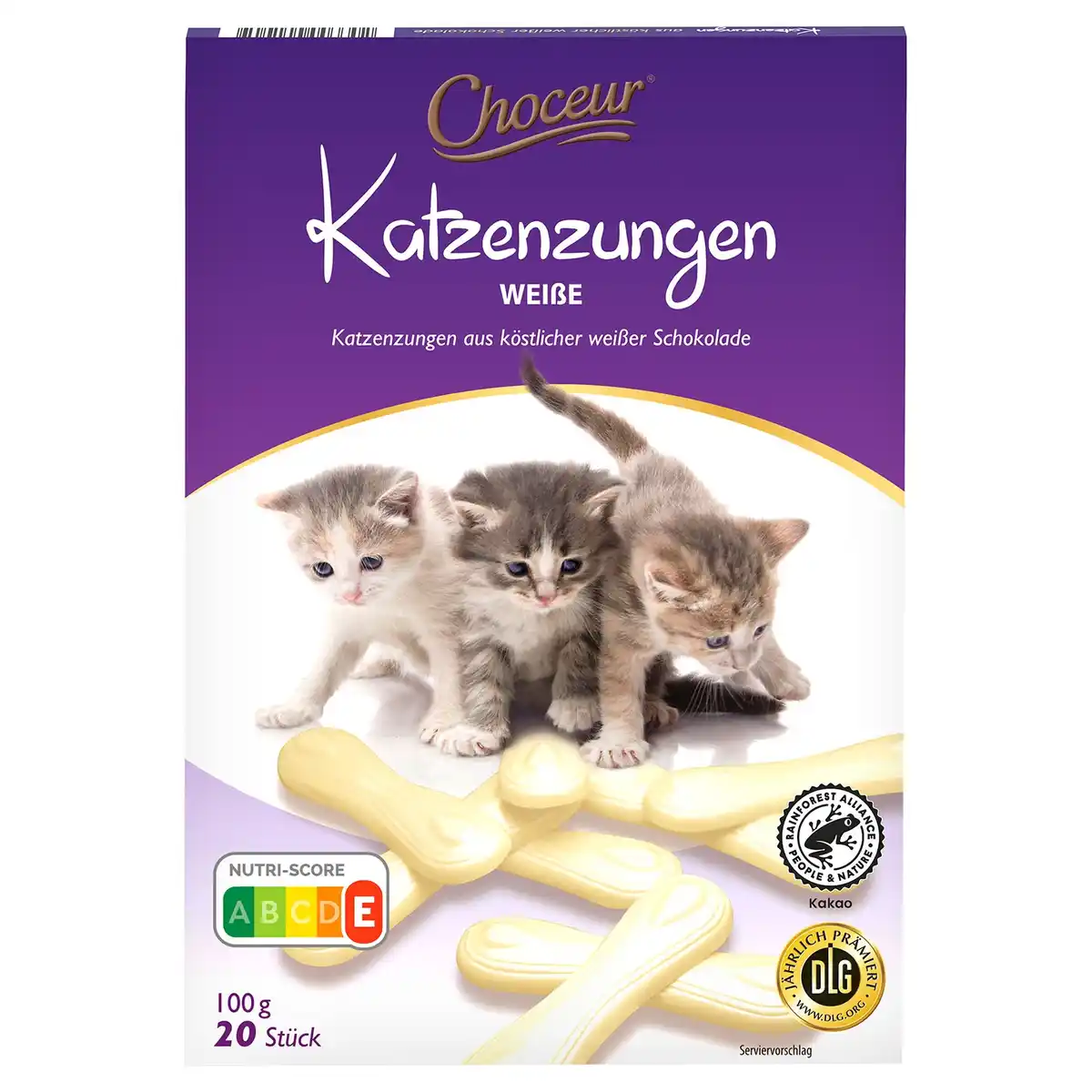 Bild 1 von CHOCEUR Katzenzungen 100 g, weiße Schokolae