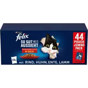 Felix Nassfutter Katze in Gelee 44x85 g Geschmacksvielfalt vom Land