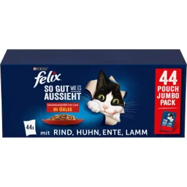 Bild 1 von Felix Nassfutter Katze in Gelee 44x85 g Geschmacksvielfalt vom Land