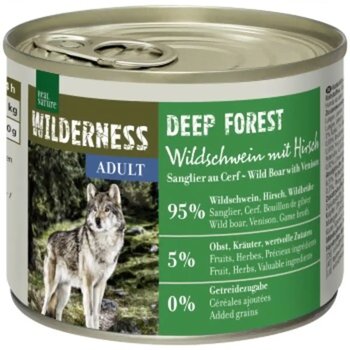 Bild 1 von REAL NATURE WILDERNESS Nassfutter für Hunde Adult Deep Forest, Wildschwein mit Hirsch 6x200 g