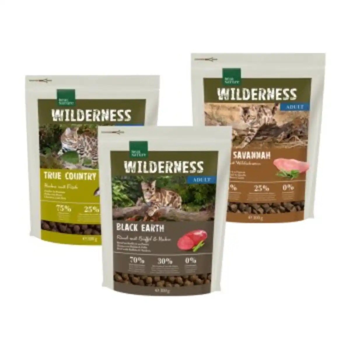 Bild 1 von REAL NATURE WILDERNESS Trockenfutter Katze, Adult, Probierpaket 3x300 g Probierpaket 1