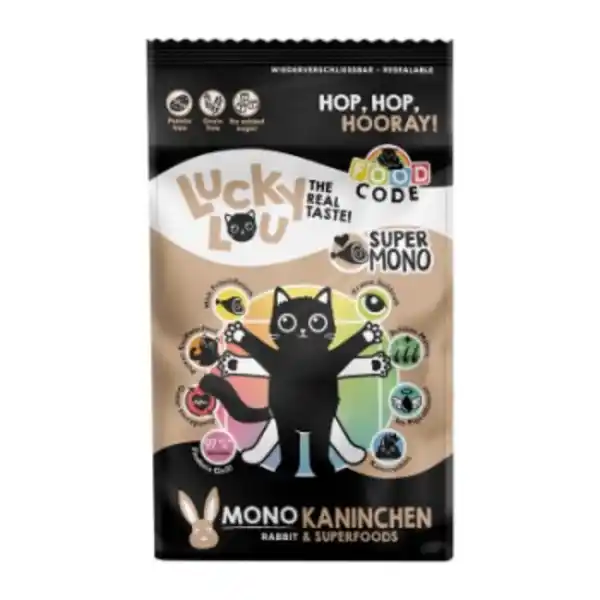 Bild 1 von Lucky Lou Food Code Trockenfutter Katze Adult, Mono, Kaninchen 1,7kg