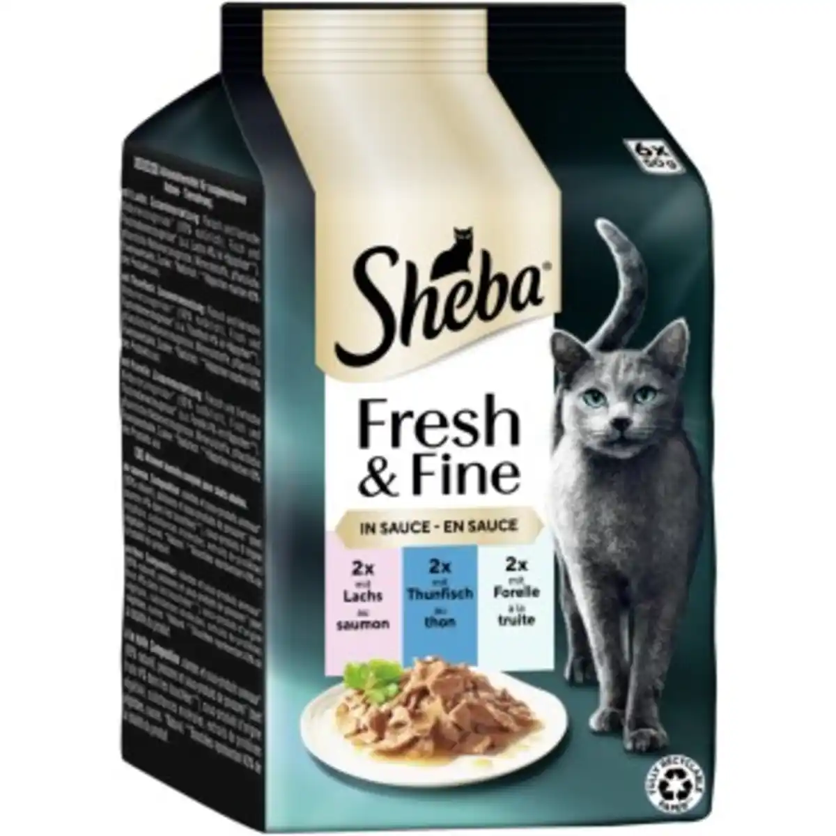 Bild 1 von Sheba Fresh & Fine Nassfutter Katze Adult, Multipack, in Sauce 36x50 g Lachs, Thunfisch und Forelle
