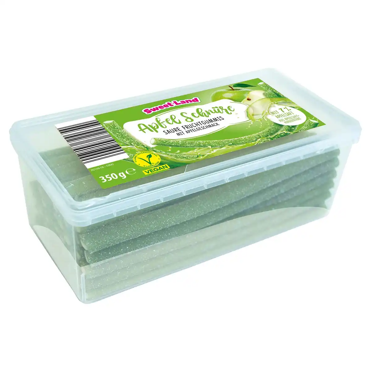 Bild 1 von SWEETLAND Fruchtgummi Bänderschnüre 350 g, Apfel