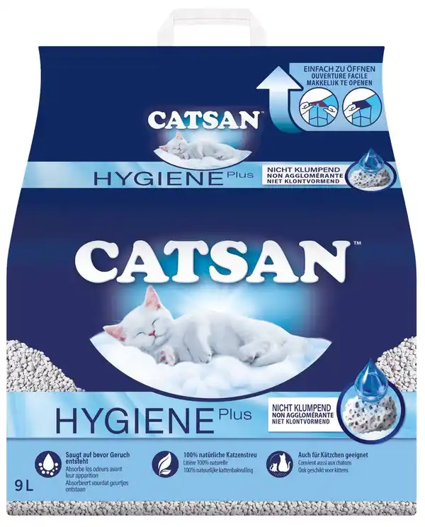 Bild 1 von CATSAN Hygiene Plus Katzenstreu, 9-l-Packg.
