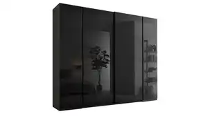 Kleiderschrank graphit 267 cm 4-türig - Glasfront - MUFO