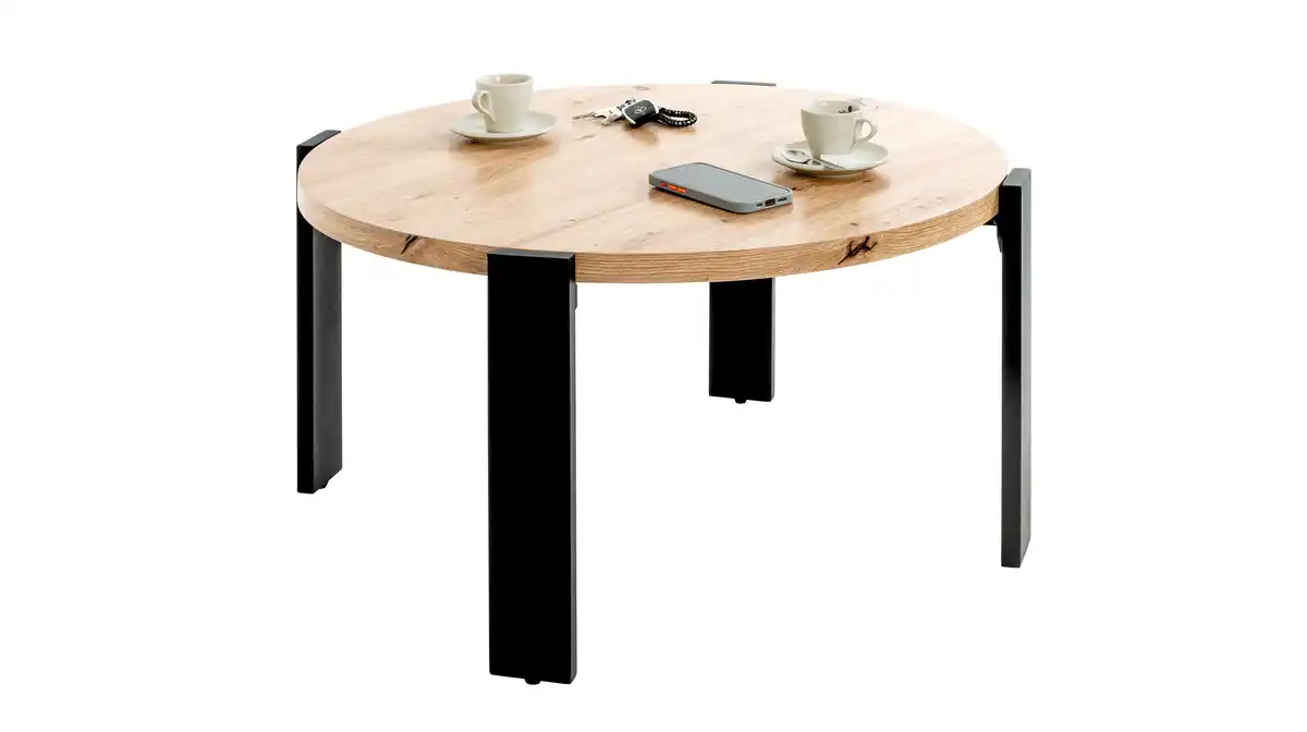 Bild 1 von Couchtisch rund Eiche 75 x 75 cm Wohnzimmertisch - COLUMBIA