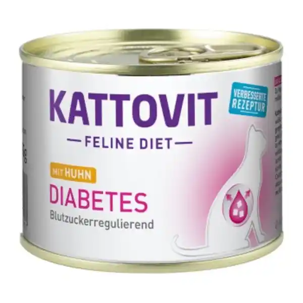 Bild 1 von KATTOVIT Feline Diet Nassfutter Katze Diabetes Adult Huhn 12x185 g