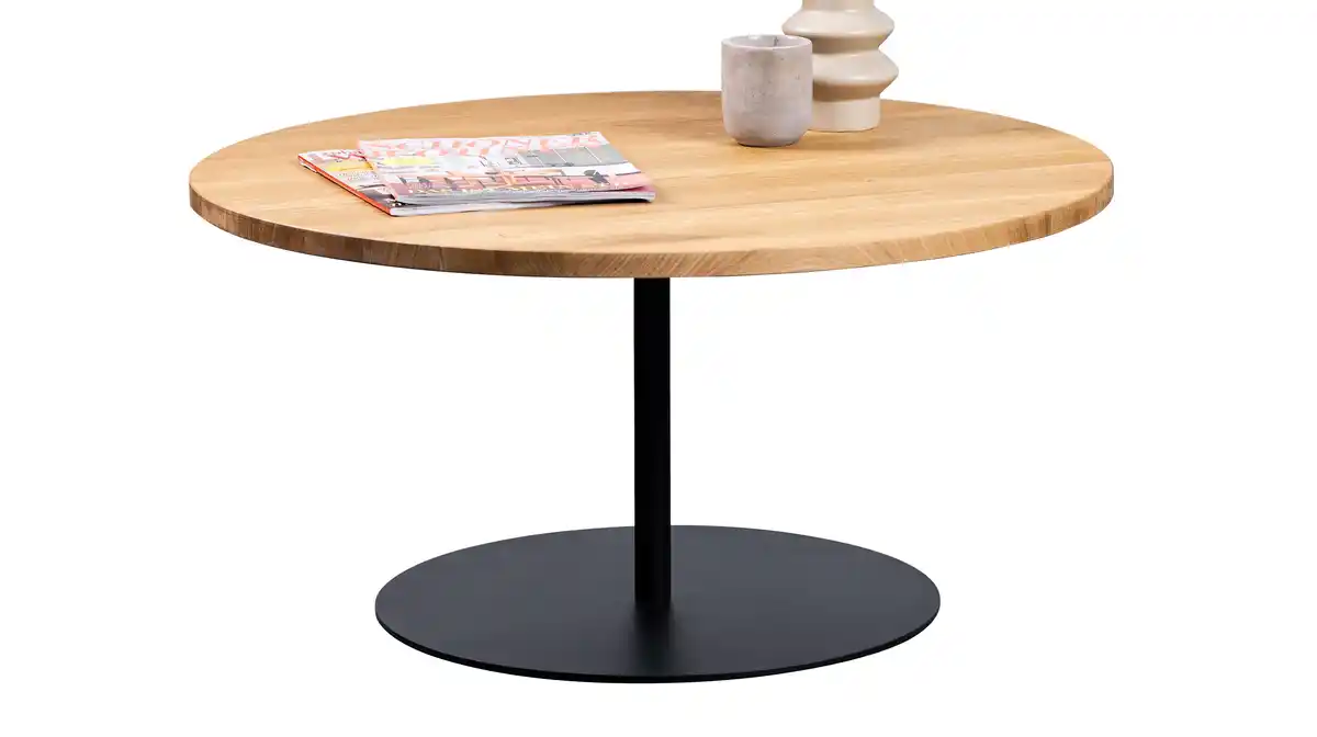 Bild 1 von Couchtisch rund Wildeiche massiv geölt 80 x 80 cm - LANDARO