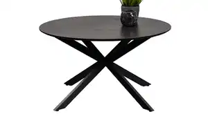 Couchtisch rund Esche schwarz 80 x 80 cm Wohnzimmertisch - PAUL
