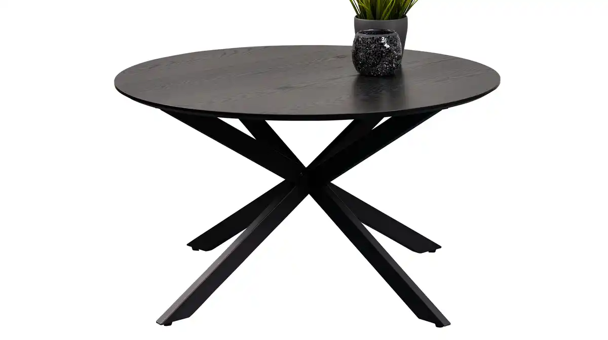 Bild 1 von Couchtisch rund Esche schwarz 80 x 80 cm Wohnzimmertisch - PAUL