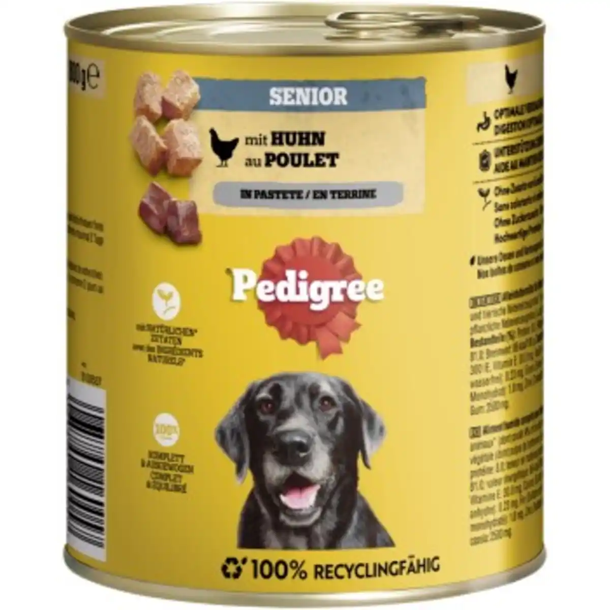 Bild 1 von Pedigree Nassfutter Hund Senior, Huhn, in Pastete 12x800 g