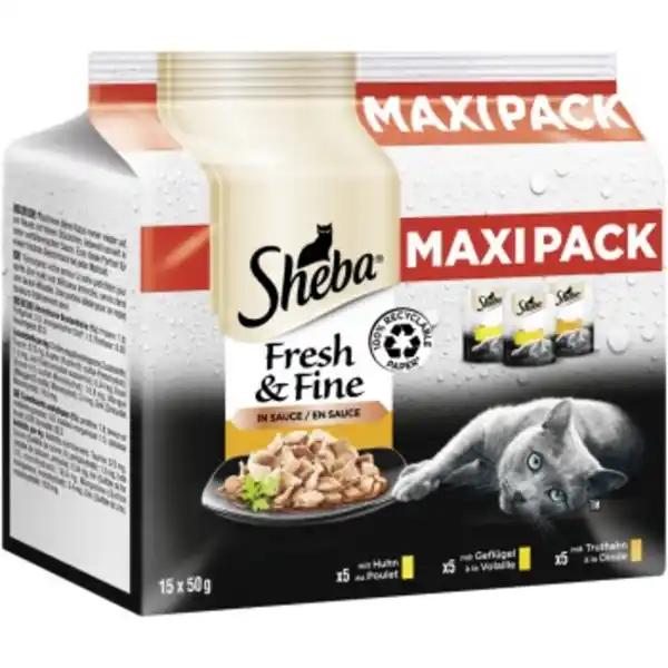 Bild 1 von Sheba Multipack Fresh & Fine in Sauce 15 x 50g Geflügel Variation