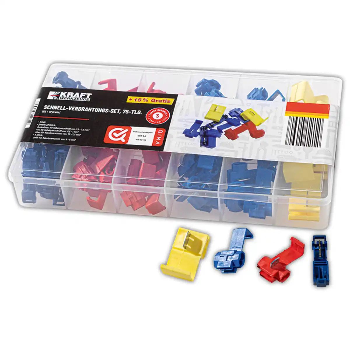 Bild 1 von Kraft Werkzeuge Schnell-Verdrahtungs-Set 75tlg.