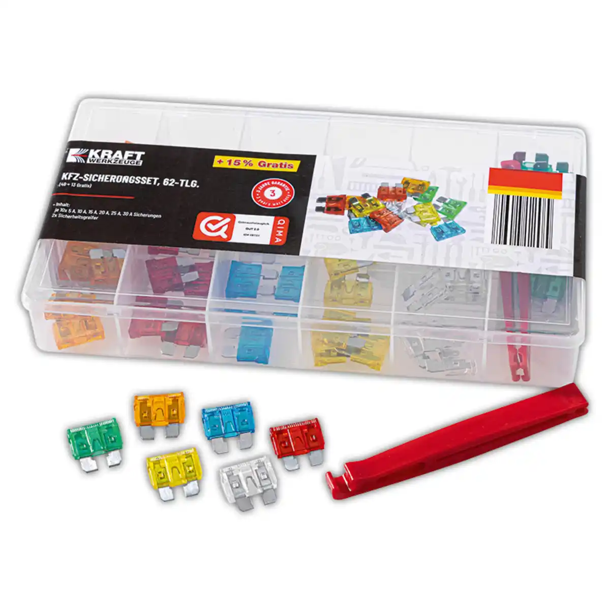 Bild 1 von Kraft Werkzeuge Kfz-Sicherungs-Set 62tlg.