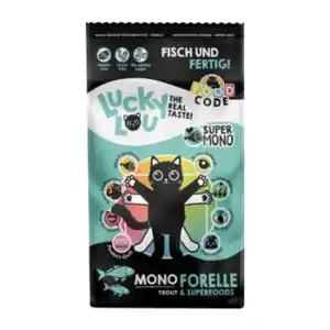 Lucky Lou Food Code Trockenfutter Katze, Adult, Mono, Forelle 340 g