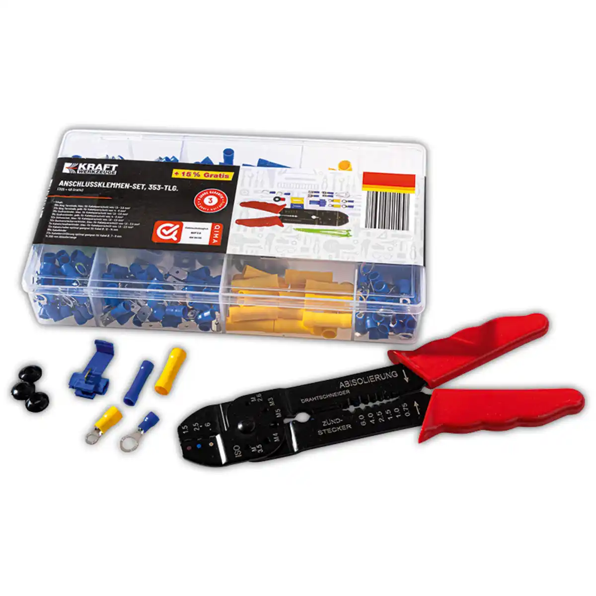 Bild 1 von Kraft Werkzeuge Anschlussklemmen-Set 353tlg.