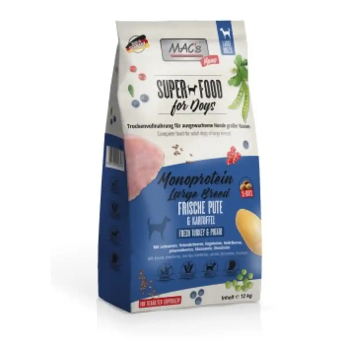 Bild 1 von MAC's Dog Mono Adult Trockenfutter Large Breed frische Pute 12 kg