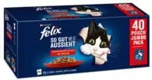 PURINA FELIX So gut wie es aussieht Gemischte Vielfalt vom Land in Gelee Katzennassfutter, 3.4 kg