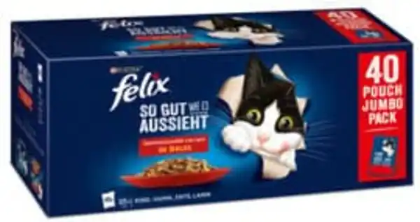 Bild 1 von PURINA FELIX So gut wie es aussieht Gemischte Vielfalt vom Land in Gelee Katzennassfutter, 3.4 kg