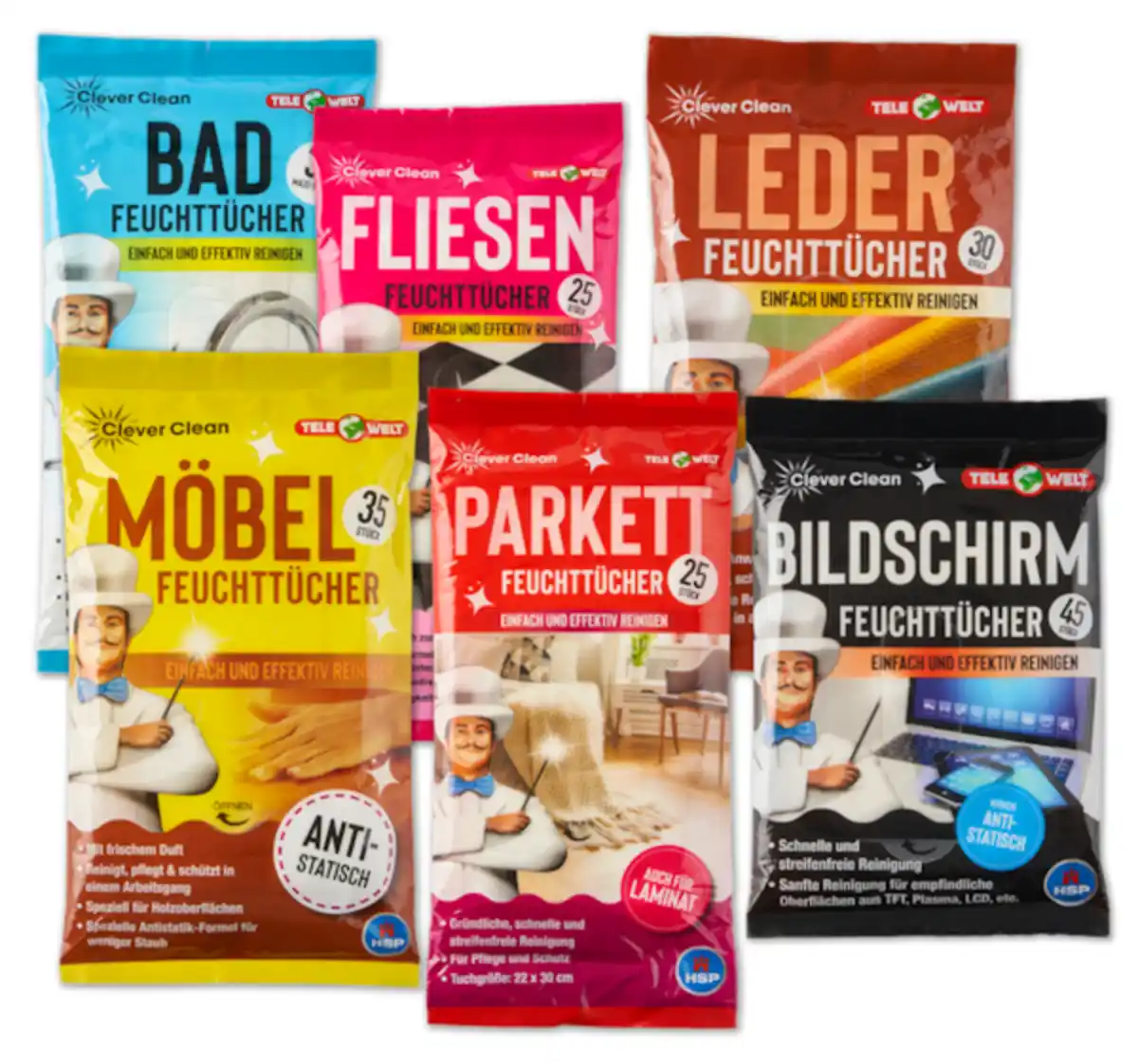 Bild 1 von CLEVER CLEAN feuchte Tücher*