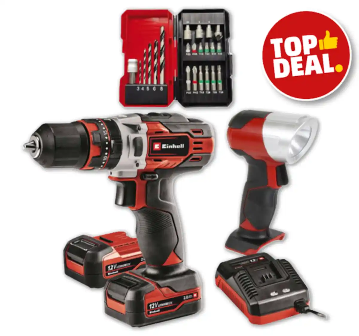 Bild 1 von EINHELL Akku-Bohrschrauber-Set TE-CD12/1Li+22+CL*