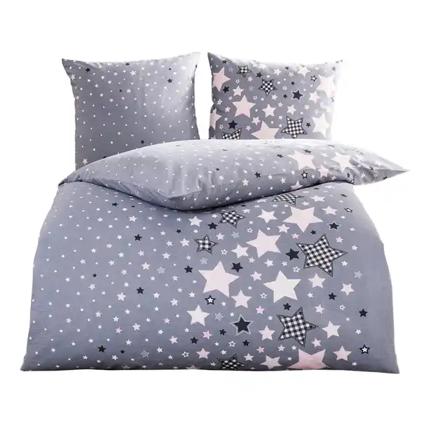 Bild 3 von Feinbiber-Bettwäsche "Sterne" - ca. 135 x 200 cm