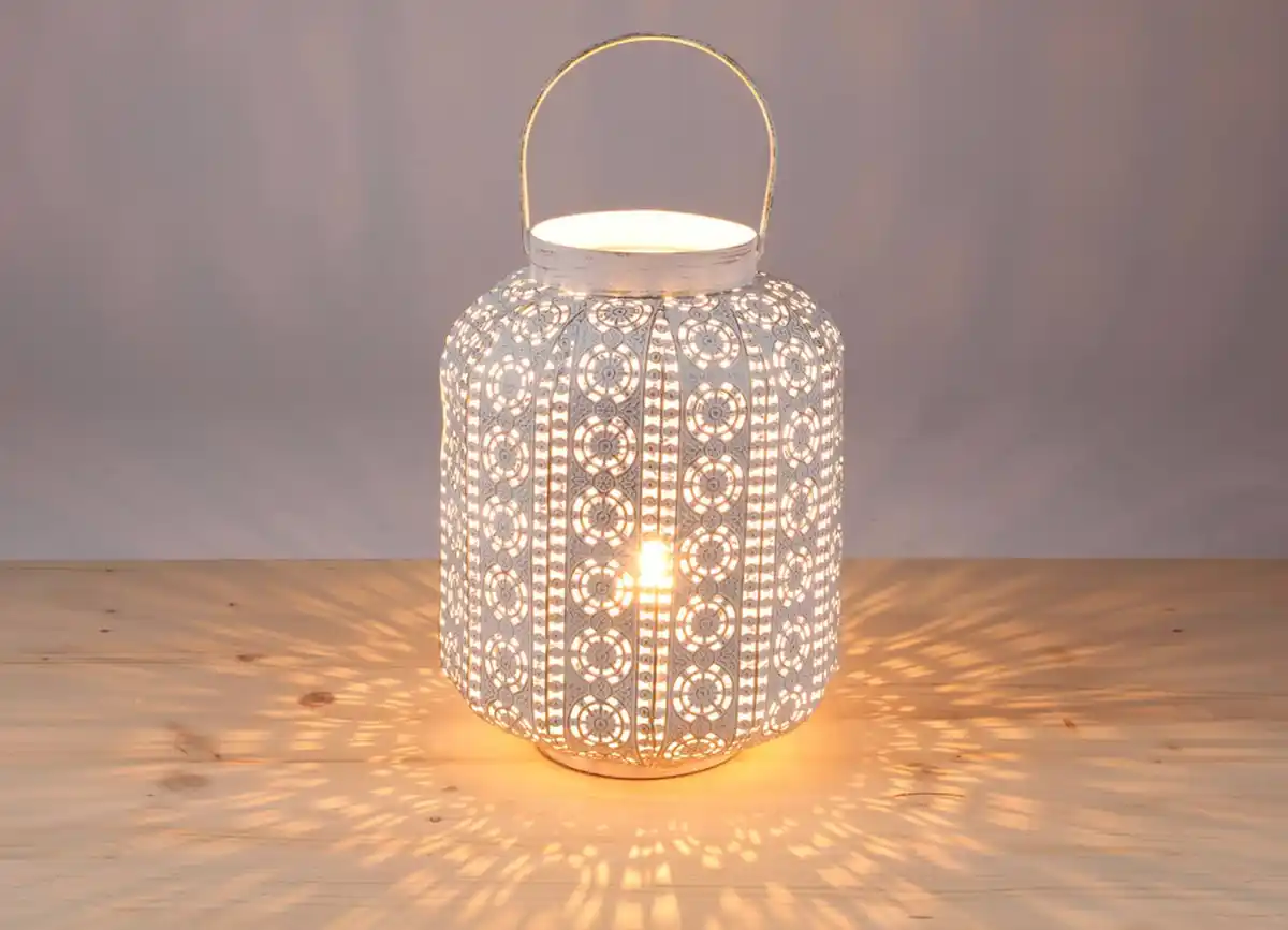 Bild 1 von Metall-Laterne Oriental 18x25cm Antik-Weiß