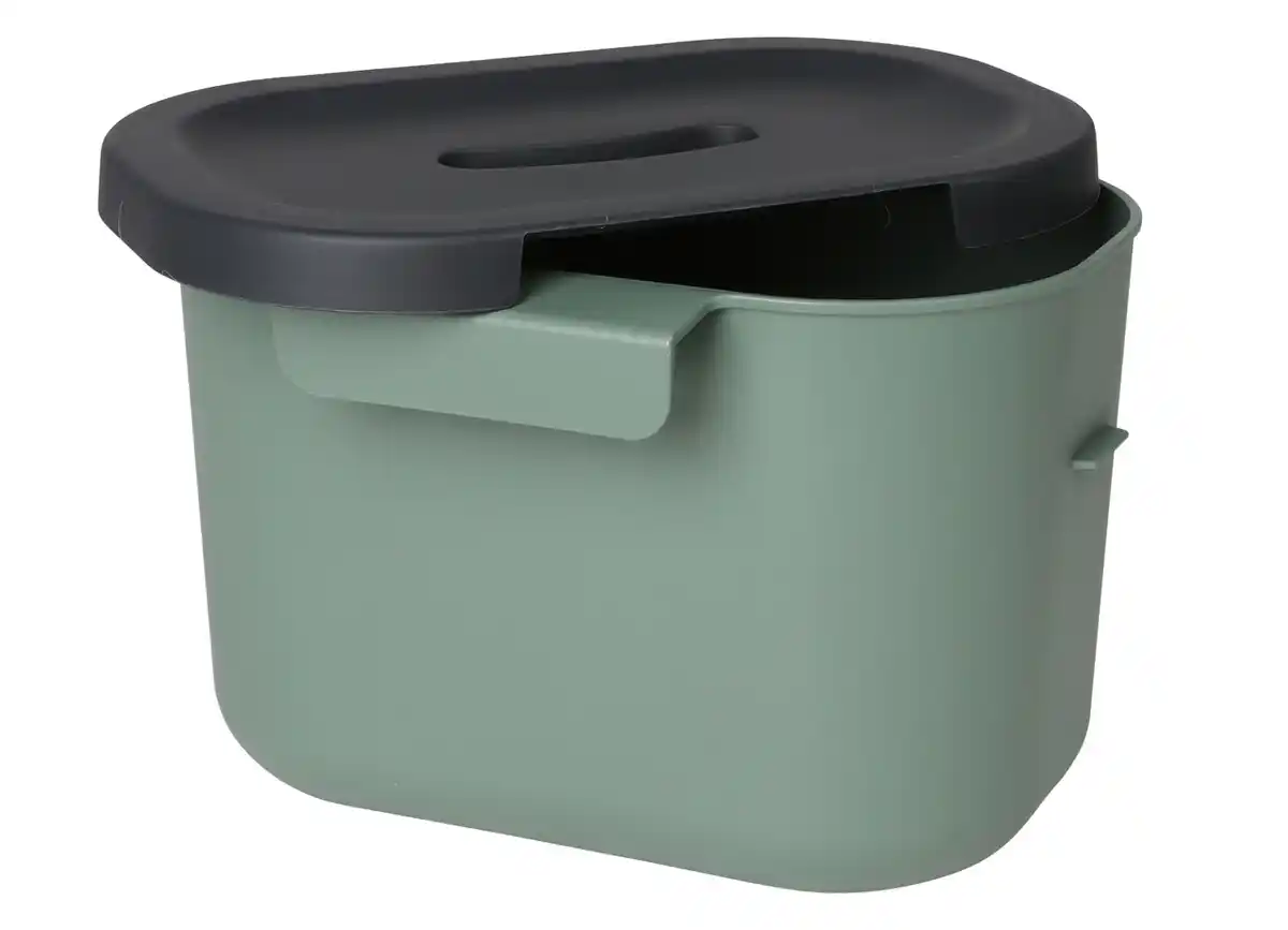 Bild 1 von Bioabfall-Behälter mit Deckel 3,2L Dunkelgrün/Schwarz