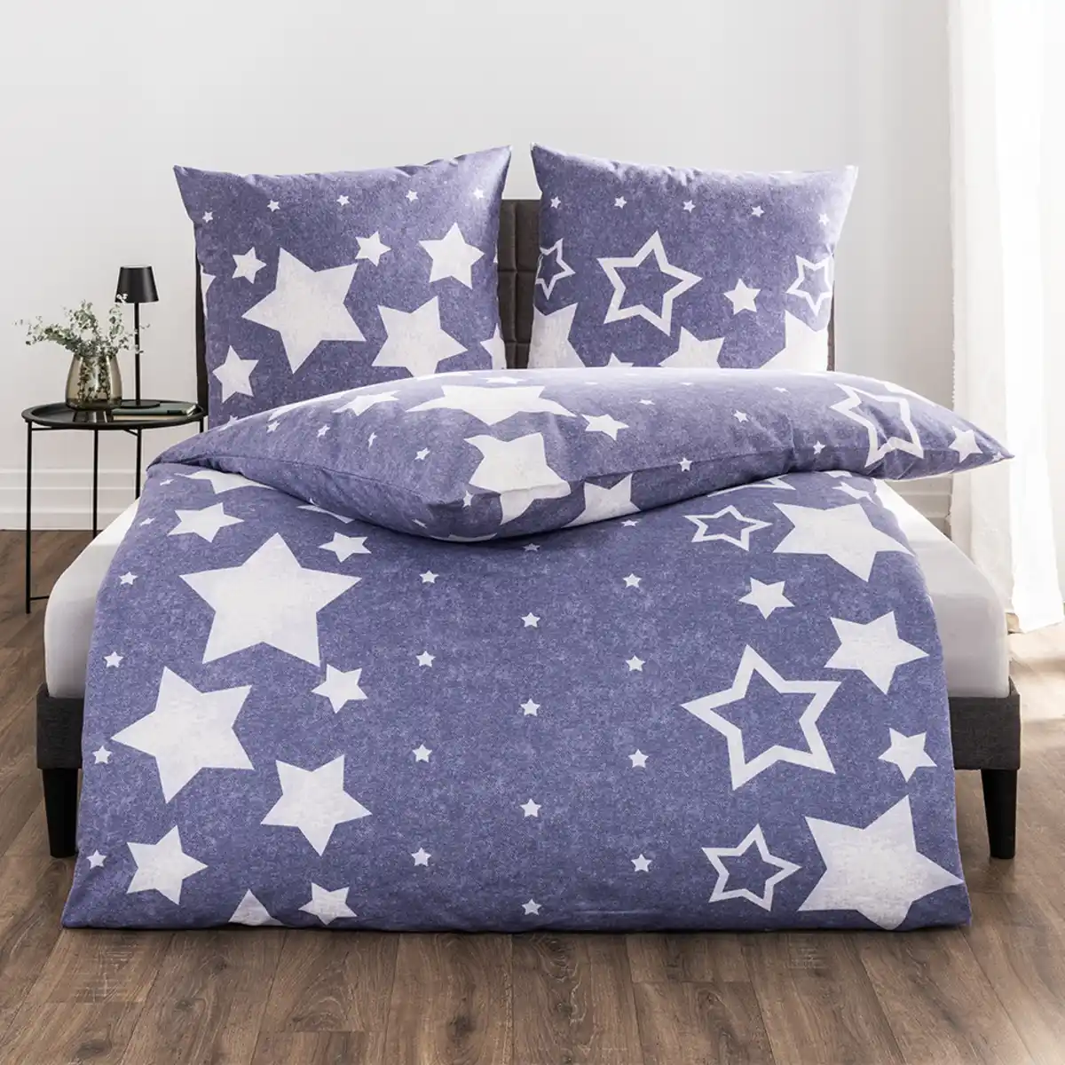 Bild 2 von Feinbiber-Bettwäsche "Sterne" - ca. 135 x 200 cm