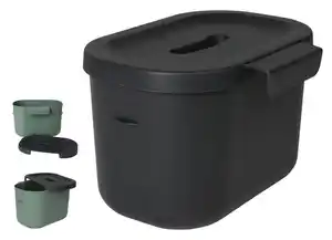Bioabfall-Behälter mit Deckel 3,2L Schwarz