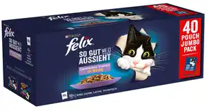 PURINA FELIX Katzennassfutter So gut wie es aussieht Gemischte Vielfalt in Gelee, 3.4 kg
