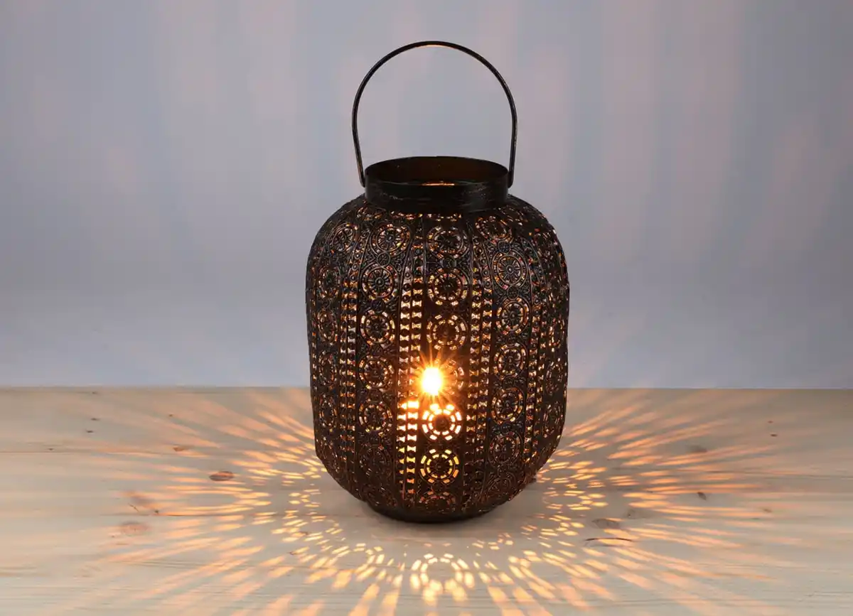 Bild 1 von Metall-Laterne Oriental 18x25cm Antik-Schwarz