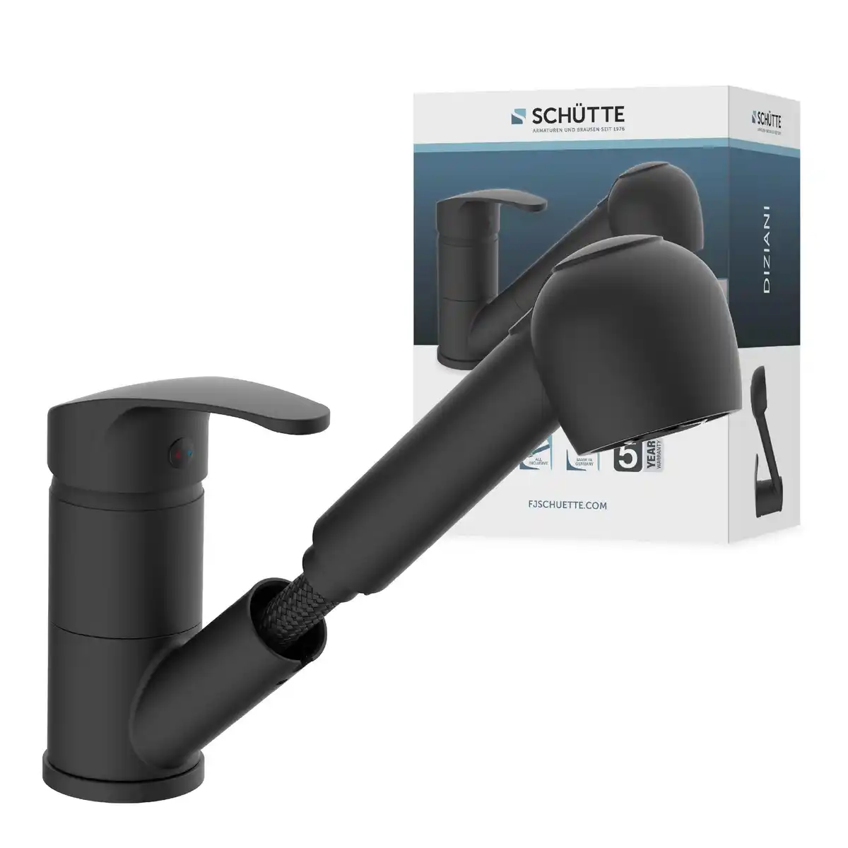 Bild 1 von Schütte Spültischarmatur 'DIZIANI' Messing schwarz 24,5 x 18 x 5 cm