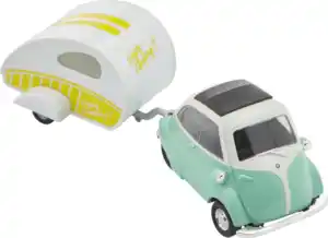 IDEENWELT Autoset Isetta mit Caravan, 2er-Set