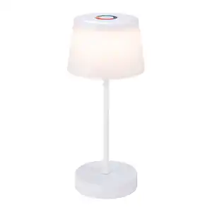 toom Akku-LED-Tischleuchte 'Leano' weiß mit Farbwechsel, USB-Ladekabel Ø 12,8 x 30,5 cm