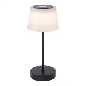 toom Akku-LED-Tischleuchte 'Leano' schwarz/weiß mit Farbwechsel, USB-Ladekabel Ø 12,8 x 30,5 cm