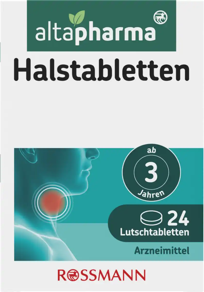 Bild 1 von altapharma altapharma Halstabletten - akute Hals- und Rachenhilfe 24 Lutschtabletten Arzneimittel, 36 g