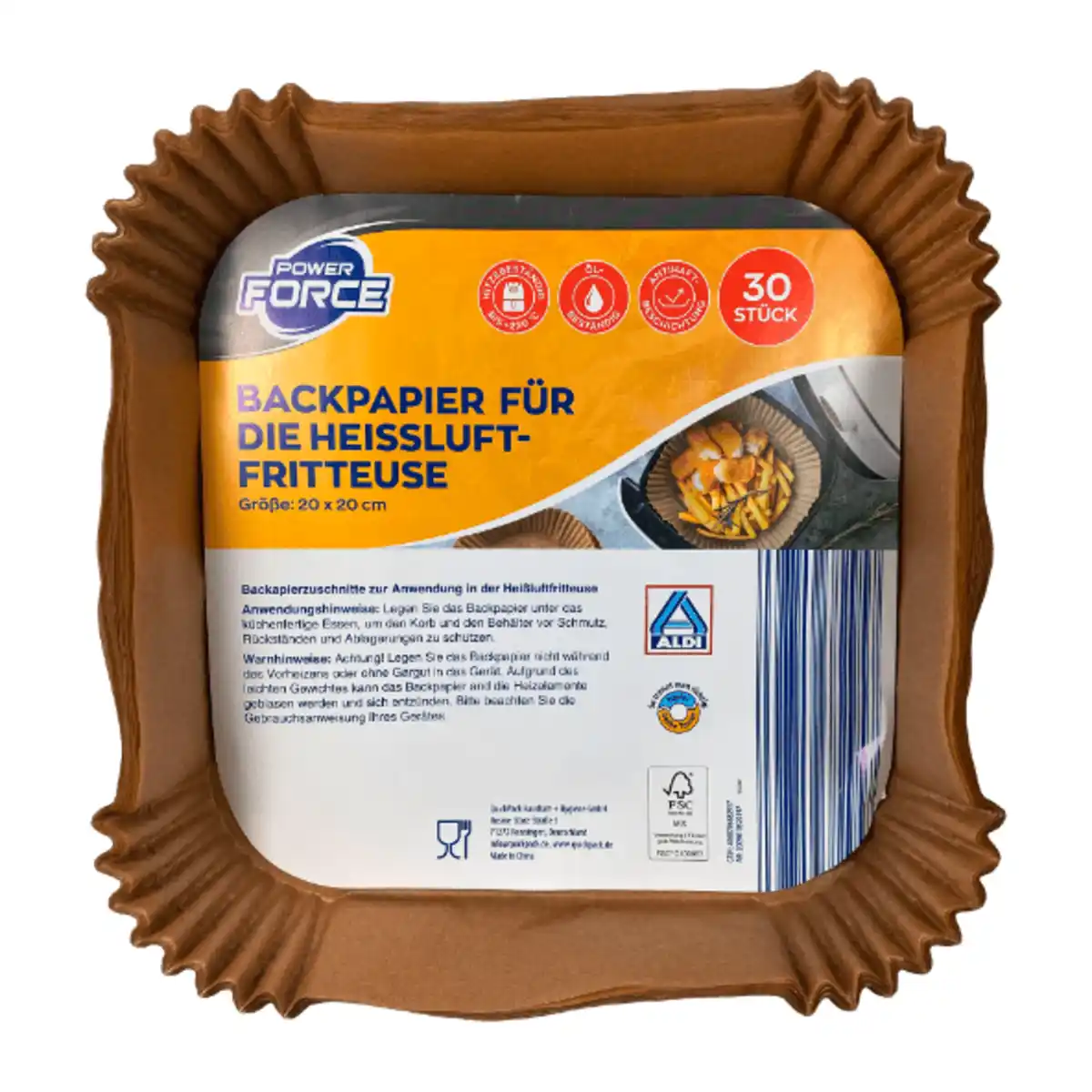 Bild 2 von POWERFORCE Backpapier für Heißluftfritteuse