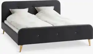 Bettgestell KONGSBERG 180x200 Stoff grau