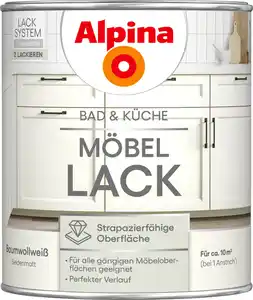 Alpina Möbellack fĂŒr KĂŒche & Badezimmer BaumwollweiĂ 750 ml