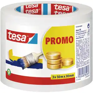 TESA Kreppband »PROMO«, 3er-Set, transparent, BxL: 30 mm x 50 m