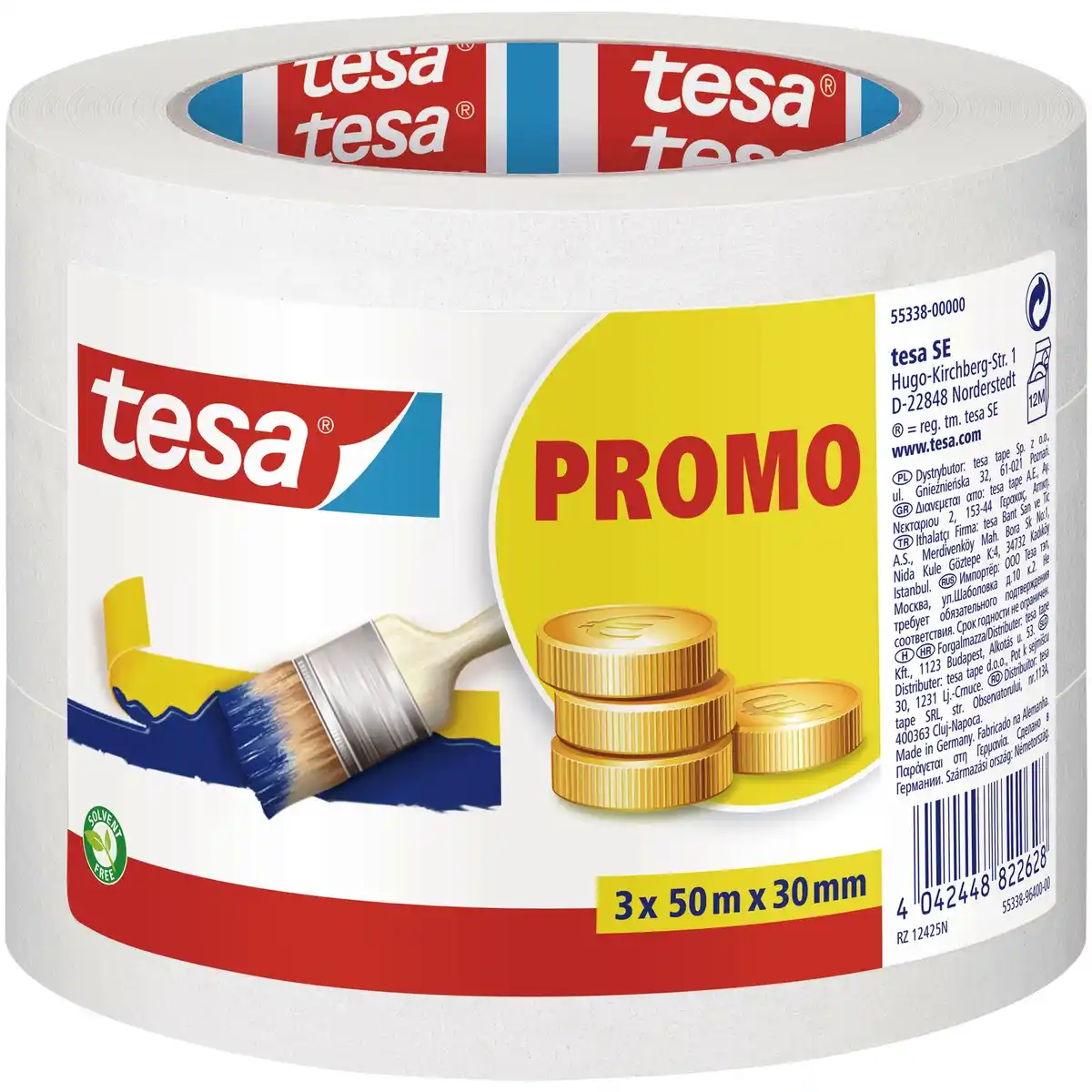 Bild 1 von TESA Kreppband »PROMO«, 3er-Set, transparent, BxL: 30 mm x 50 m