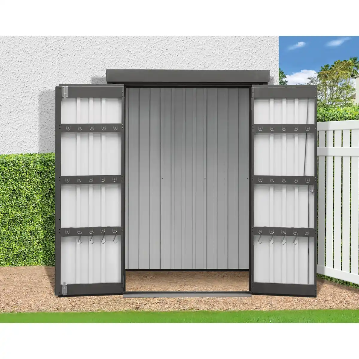 Bild 2 von Mr. GARDENER Gerätehaus, Stahl, Flachdach, 1.21m²