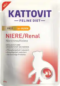 Kattovit Katzennassfutter Diet Niere/Renal Paté mit Huhn 85 g