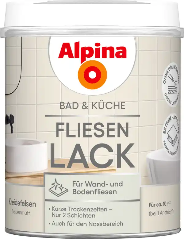 Bild 1 von Alpina Fliesenlack Bad & Küche 2K kreidefelsen 750 ml