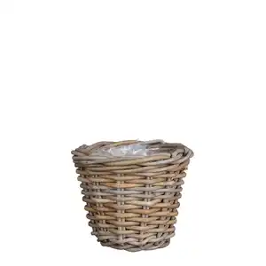 Mica Decorations Korb, Rattan, HxD 16x20 cm, grau