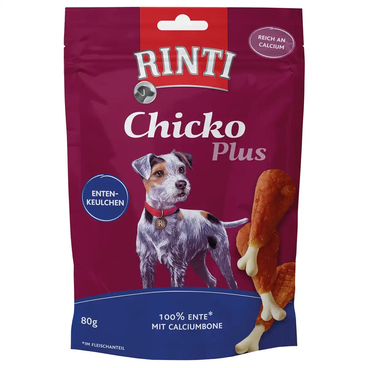 Bild 1 von RINTI Hundesnack »Chicko Plus«, Entenkeulchen, 80g