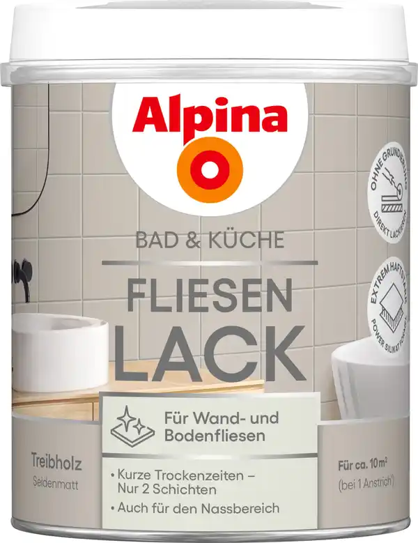 Bild 1 von Alpina Fliesenlack Bad & Küche 2K Treibholz 750 ml