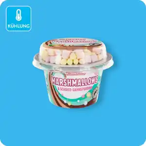 MILSANI Sahnepudding mit Süßigkeiten, Marshmallows & Schoko-Sahnepudding
